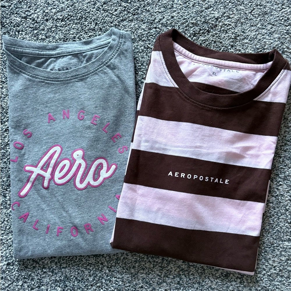 Aeropostale women’s  Gray and Pink-Brown Tees.